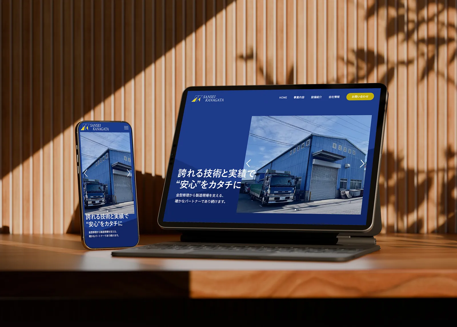 三正金型サイトのモックアップ